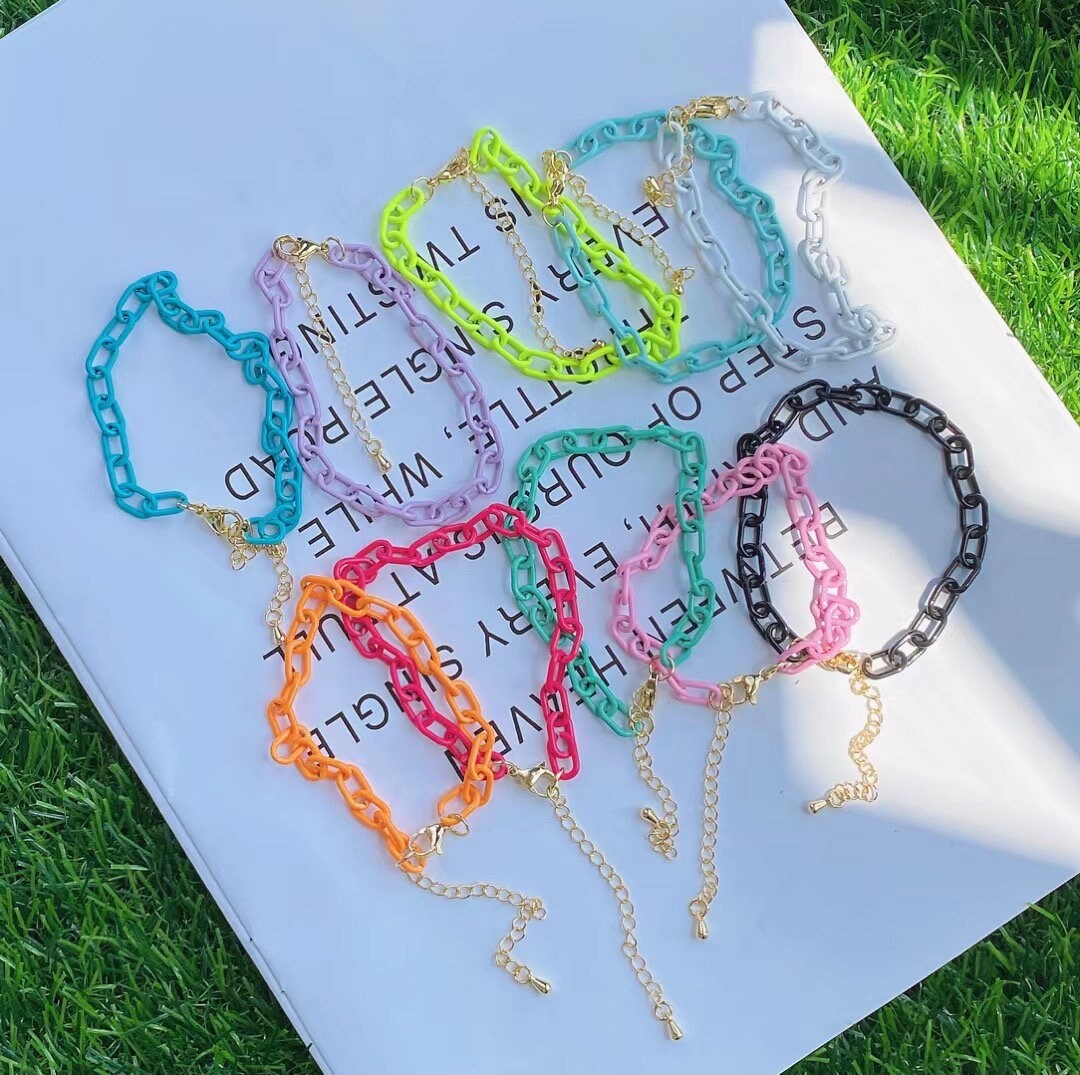 10PCS, Copper Paperclip Chain Bracelet for Women Men Bohemian Summer
