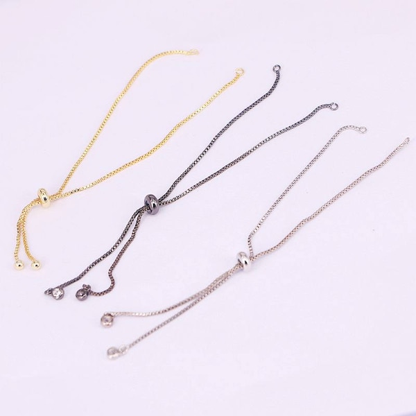 10/20/50PCS Gold / Silver / Black / Rose Gold Chain Bracelet Adjustable Chain Macrame Bracelet For DIY Women Jewelry