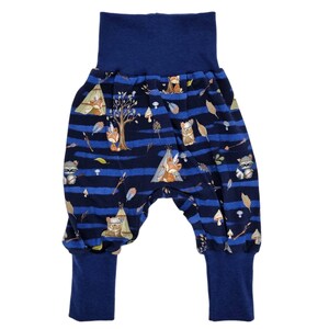 Children&#39;s pants, pump pants, baby pants for boys - pants for babies and children 50-56, 62-68, 74-80, 86-92, 98-104, 110-122 - growing pants - teepee blue