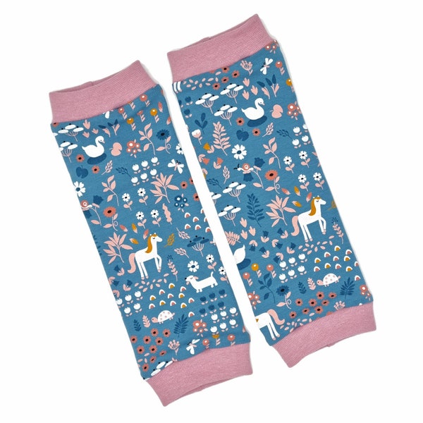 Stulpen Beinstulpen Babystulpen Kinderstulpen für Mädchen - Babylegs Legwarmer Leg Warmer Beinwärmer für Baby und Kinder - Tierwiese Rosa