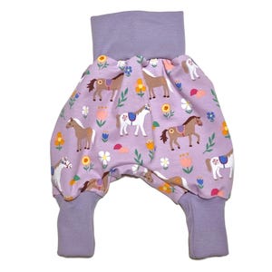 Children&#39;s Pants Bloomers Baby Pants Girls - Pants for Babies and Children 50-56, 62-68, 74-80, 86-92, 98-104, 110-122 - Horse Blue, Mint Green