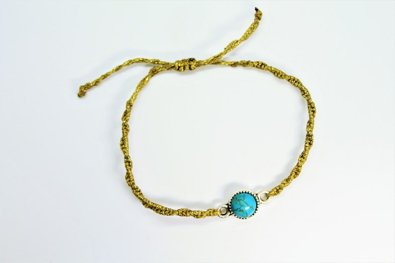 turquoise macrame minimalist bracelet.howlite turquoise in silver brass connector.hand knotted bracelet.friendship gemstone bracelet.