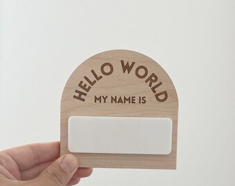 Hello My Name is Sign | Baby Name Sign | Hello World Birth Announcement Sign | Baby Arrival Sign | Birth Stats Sign | Birth Stats Photo Prop