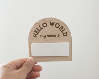 Hello My Name is Sign | Baby Name Sign | Hello World Birth Announcement Sign | Baby Arrival Sign | Birth Stats Sign | Birth Stats Photo Prop