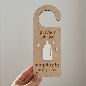 Pumping in Progress Door Hanger | Pumping Privacy Door Hanger | Breastfeeding Sign | Breast Pump | Privacy Please | Nursing Sign |
