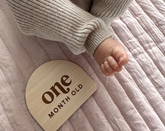 Baby Monthly Milestone Markers | 1-12 Month | Wooden Milestone Discs | Baby Photos | Hello World | Baby Shower| Baby Growth | Baby Photos