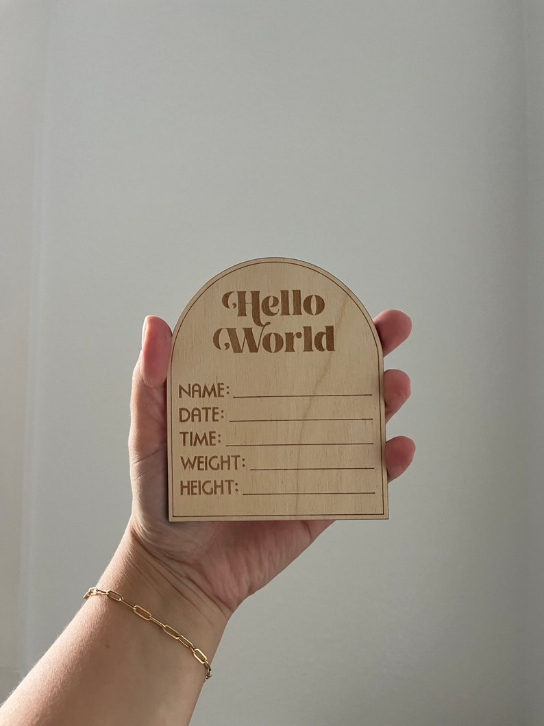 Hello World Birth Announcement Sign | Arrival Birth Announcement Sign ...