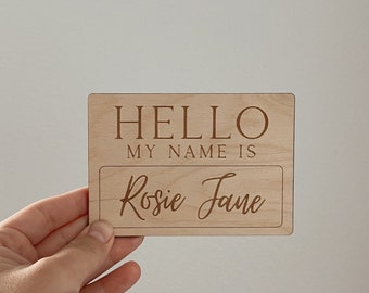 Hello My Name is Sign | Baby Name Sign | Hello World Birth Announcement Sign | Baby Arrival Sign | Birth Stats Sign | Birth Stats Photo Prop