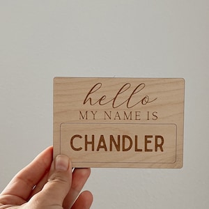 Hello My Name is Sign | Baby Name Sign | Hello World Birth Announcement Sign | Baby Arrival Sign | Birth Stats Sign | Birth Stats Photo Prop