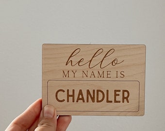 Hello My Name is Sign | Baby Name Sign | Hello World Birth Announcement Sign | Baby Arrival Sign | Birth Stats Sign | Birth Stats Photo Prop