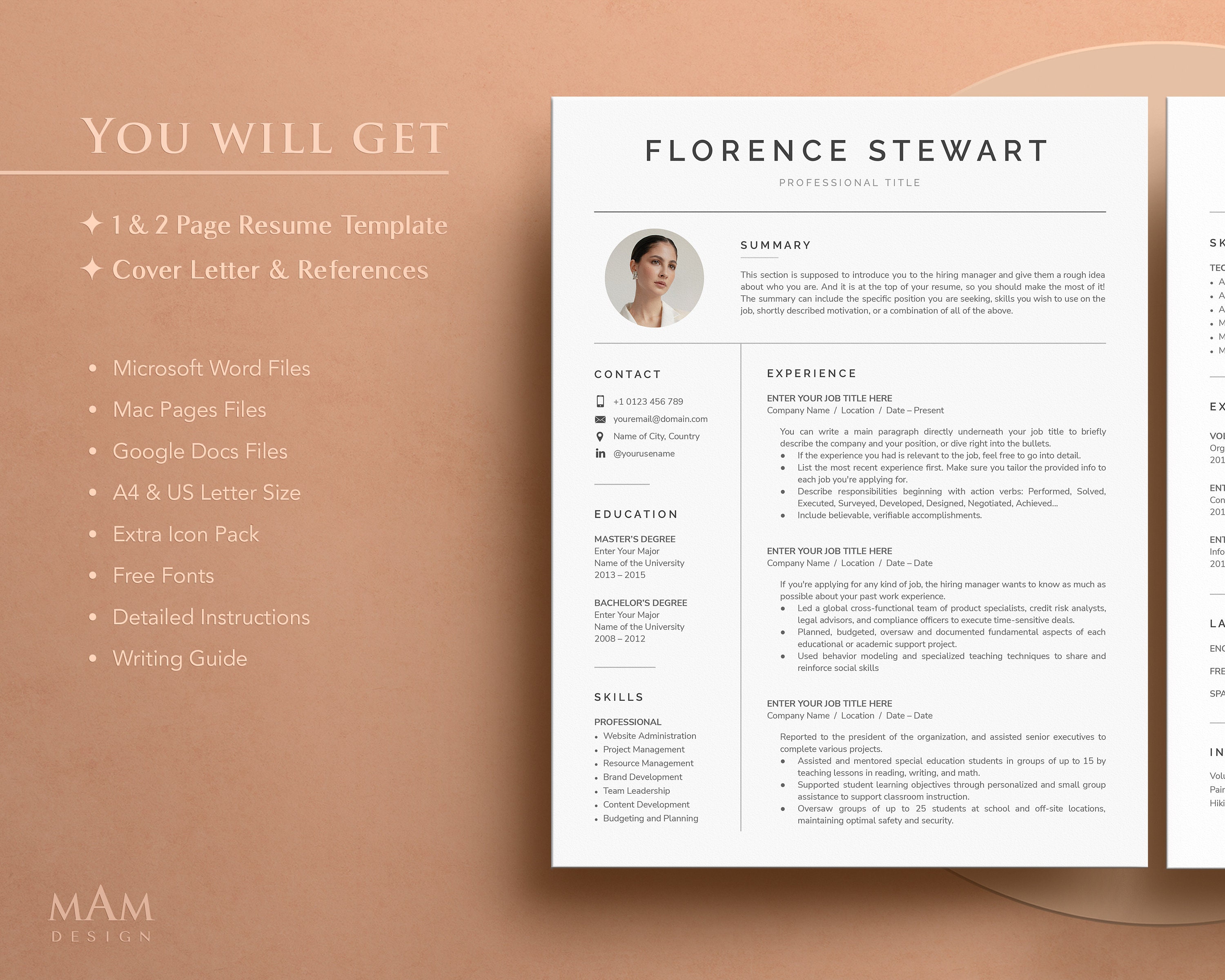 Resume Template With Photo Professional - Il Fullxfull.4121517073 Jbe7 