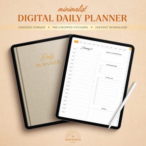 Digital Daily Planner, Undated Digital Planner, iPad Planner, Portrait Planner, Digital Planner for GoodNotes, Notability, Noteshelf, Xodo