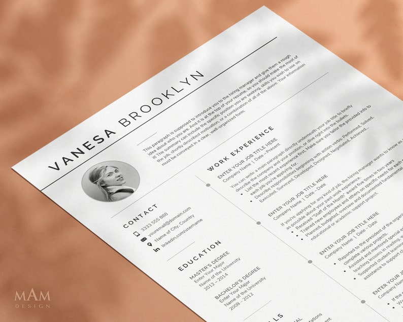 Creative Resume Template + Cover Letter | MS Word CV Template - Etsy