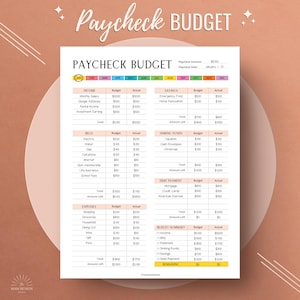 EDITABLE Budget by Paycheck Template,Paycheck Budget Template, Paycheck Budget Tracker, Monthly Budget Planner, Finance Planner Fillable PDF