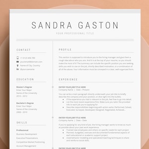 Professional Resume Template for Google Docs with Cover Letter + References | Google Docs Resume, Modern & Minimal Resume Template, Clean CV