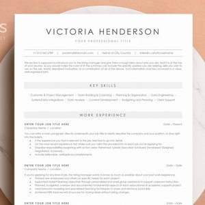 ATS Resume Template for Word, Mac Pages, GOOGLE Docs, ATS Resume Cv Template, Modern Resume, Basic Resume, Standard Resume, Instant Download