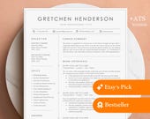 Professional Resume Template for Word, Mac Pages, Google Docs + ATS Friendly Version | Resume Template with Border Line, Modern Resume CV