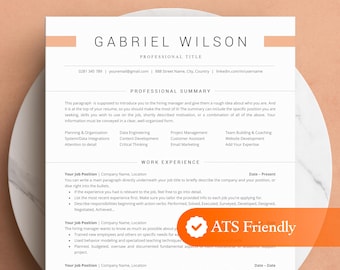 ATS Resume Template for Word, Pages, Google Docs