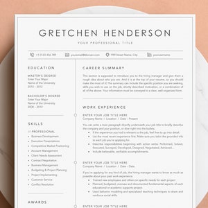 Professional Resume Template for MS Word, Mac Pages, Google Docs | Resume with Border line, Modern Resume/CV Template, Instant Download