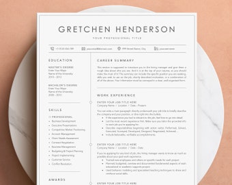 Professional Resume Template for MS Word, Mac Pages, Google Docs | Resume with Border line, Modern Resume/CV Template, Instant Download