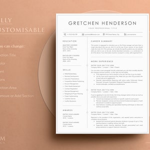Professional Resume Template for MS Word, Mac Pages, Google Docs Resume with Border line, Modern Resume/CV Template, Instant Download image 6