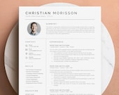 GOOGLE Docs Resume | Resume CV Template for Word, Mac Pages, Google Docs | 1, 2 Page Resume Template with Photo, Modern Resume Template