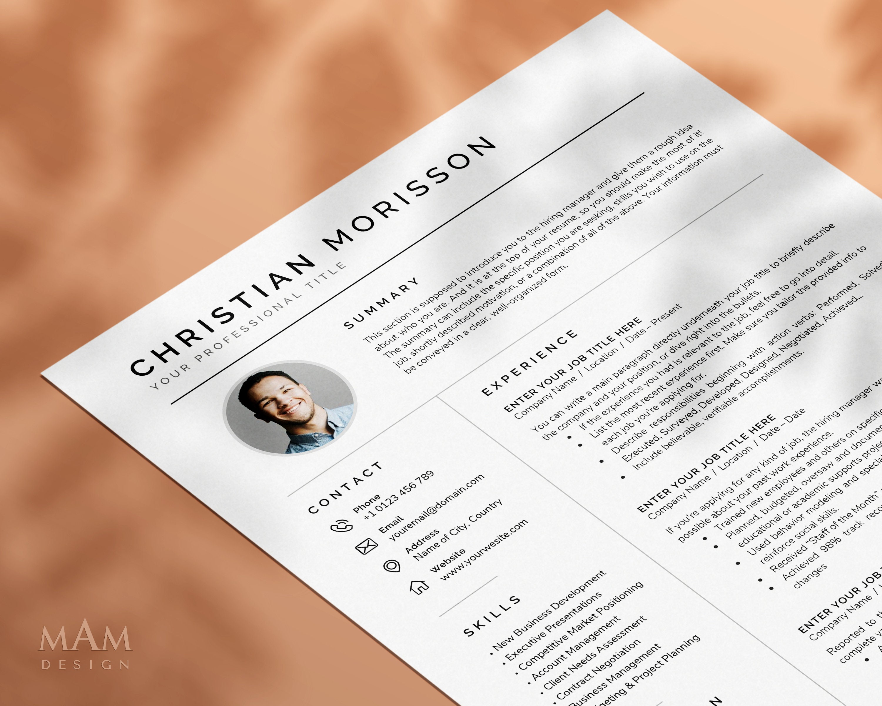 GOOGLE Docs Resume | Resume CV Template for Word, Mac Pages, Google ...