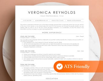 Plantilla de CV profesional, minimalista, compatible con ATS (Word, Pages, Google Docs)
