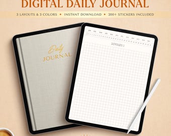 Digital Daily Journal, GoodNotes iPad Planner (Digital Download)
