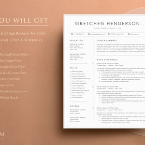 Professional Resume Template for MS Word, Mac Pages, Google Docs Resume with Border line, Modern Resume/CV Template, Instant Download image 10