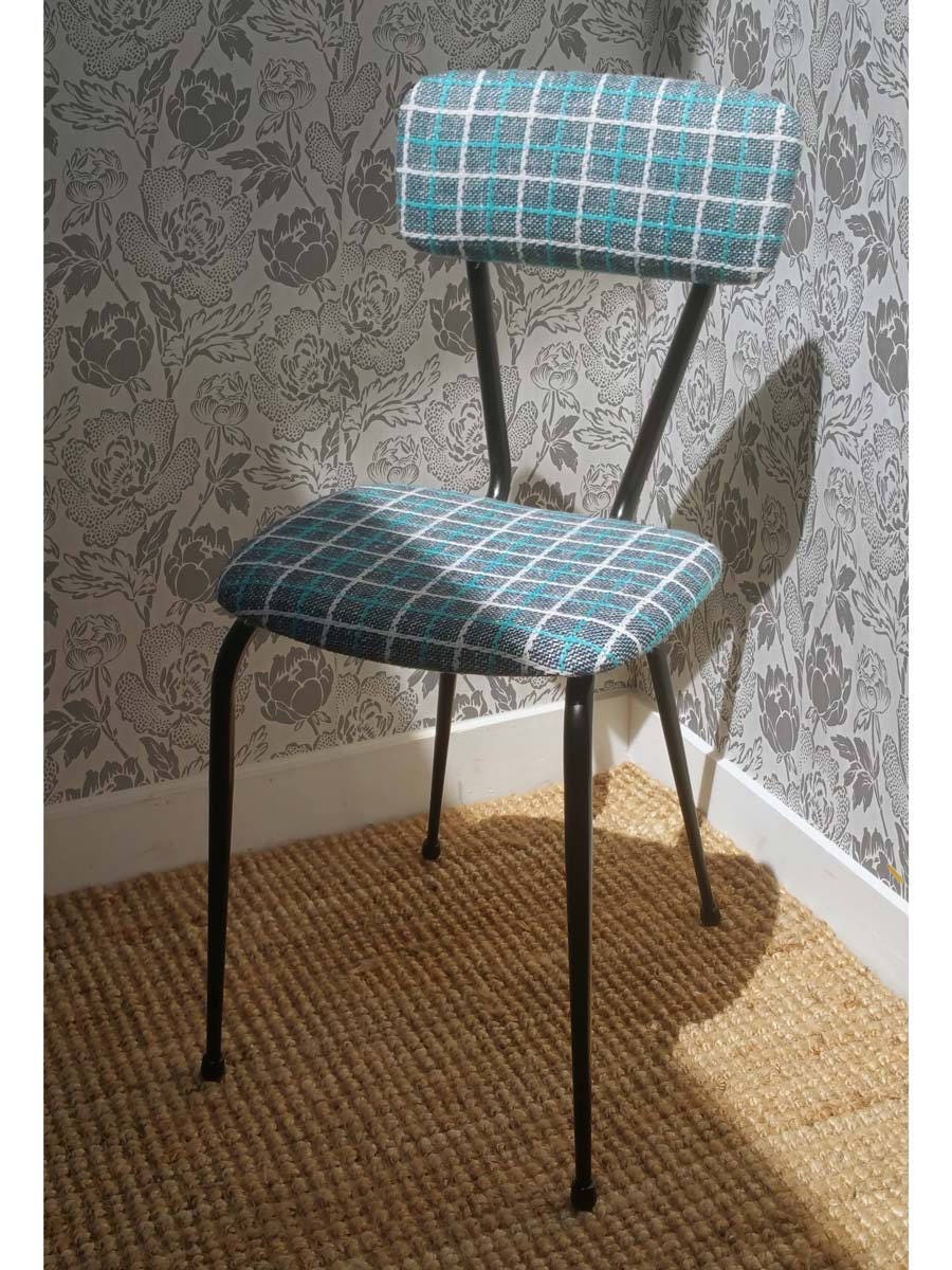 Chaise Lainage Bleu Écossais