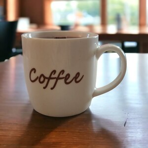 Hand-Poured Coffee Lover Soy Candle in an Upcycled White Coffee Mug