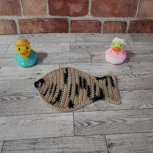 Crocheted Tweed Colored Fishie Fishie Toddler/Child&#39;s Cotton Washcloth