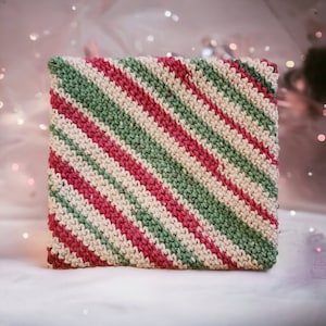 Rustic Christmas Crocheted Double Thickness Cotton Potholder/Hot Pad