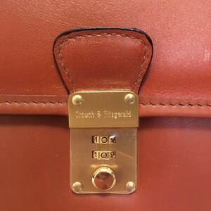 Authentic Tan Crouch & Fitzgerald Genuine Leather Men's Bag Case Cognac Made in the USA -NEW-