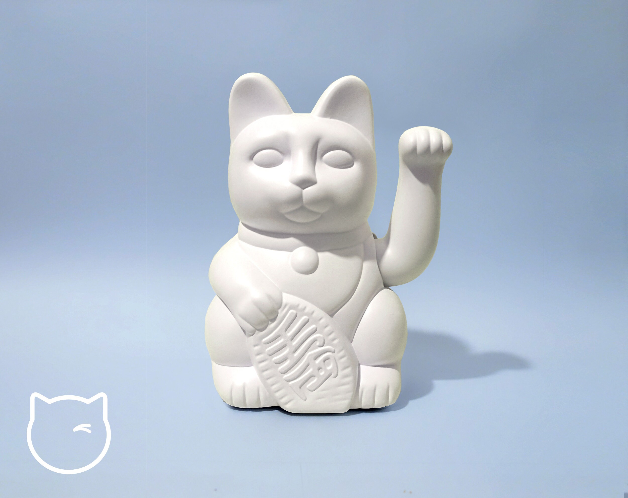 Hand Painted Lucky Cat White Matt 7 Inches 18cm Etsy Hong Kong