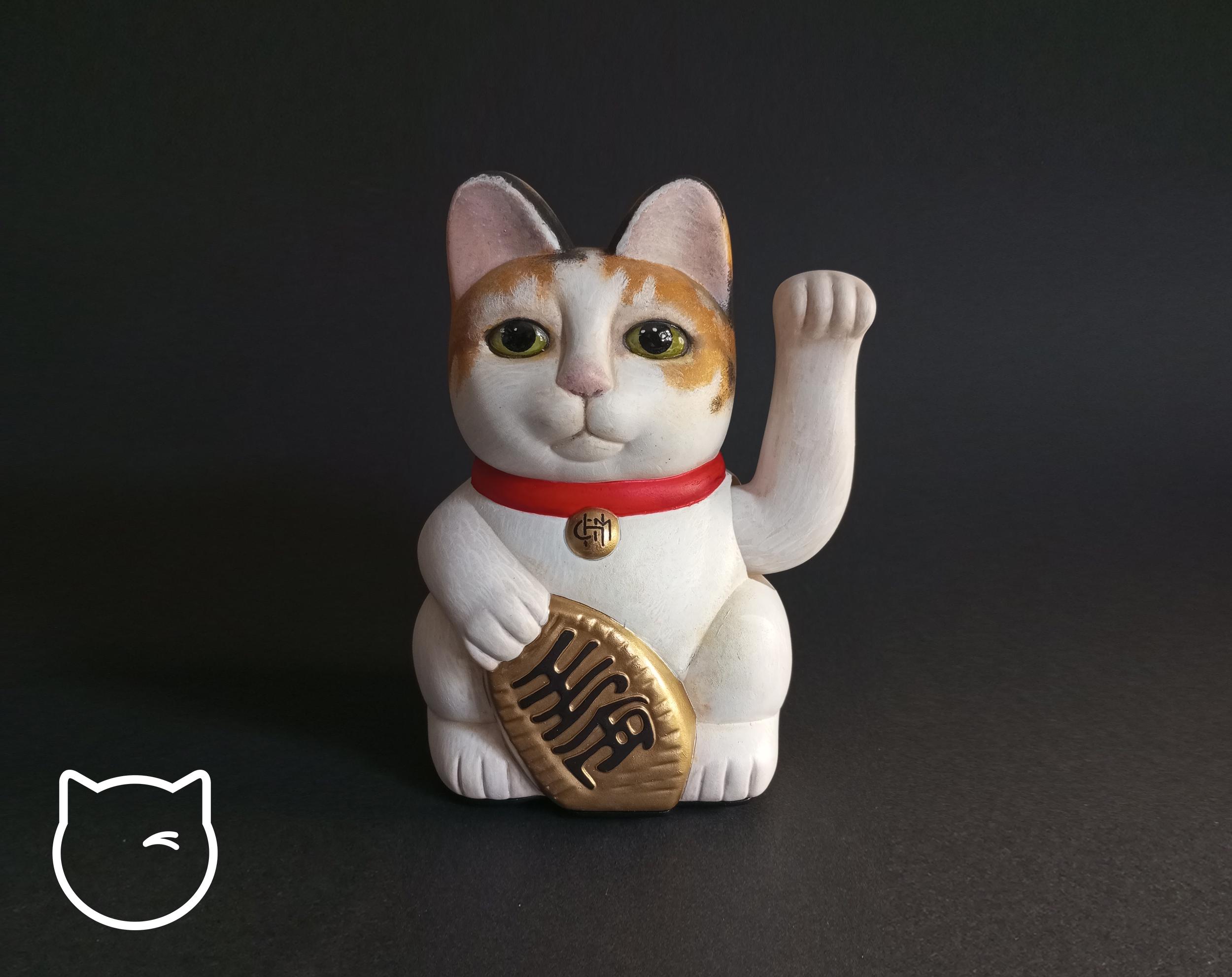 Custom Pet Portrait Lucky Cat Hand Painted Maneki Neko – 7 Inch - Etsy