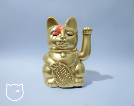 chat porte bonheur en céramique, 5 pouces, à piles, à main, meilleur cadeau  de décoration pour la maison