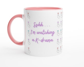 Sshh Estoy viendo una taza de K-Drama, regalo de fan de K-Drama, versión en color de regalo de drama coreano