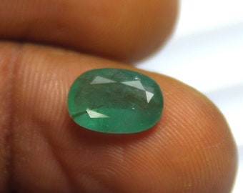 Wholesaler EMERALD Cutting Stone, Natural Zambian Emerald Cut GEM, 6.5x9.8mm Oval Emerald Gemstone, Green Emerald Faceted Loose Ring GEMS