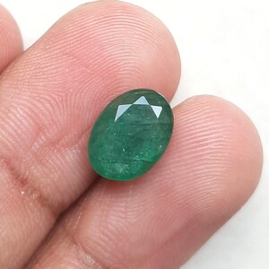 100%Gorgeous Emerald Cut Stone 3.3CRT Zambia Emerald Faceted/8x11mm Loose Emerald Cut Stone/Genuine Emerald Gemstone/Oval Emerald Ring Stone