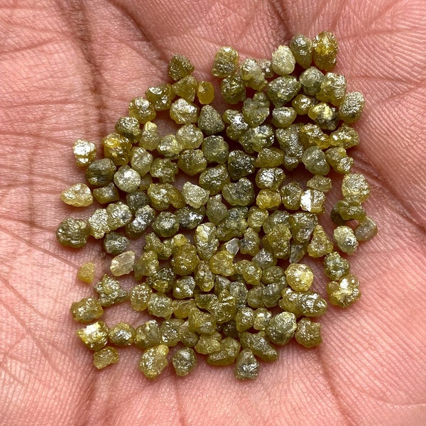 15 piezas pepitas de diamante genuinas, piedra en bruto de diamante amarillo natural, cheeps de diamante crudo, 2-4 mm, diamantes amarillos libres de conflictos para joyería GEM