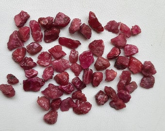 Natural Raw Ruby Rough Stone/15 PCs Uncut Red Ruby Crystal Specimen/6-9MM Raw Ruby for Wire Wrapping/Ruby Cabbing Rough/Healing Crystal Ruby