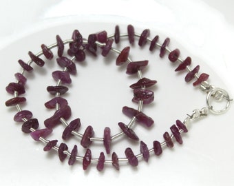 Raw Ruby Beads: July Birthstone, Uncut Gemstone Nuggets (40pcs, 6-7mm)