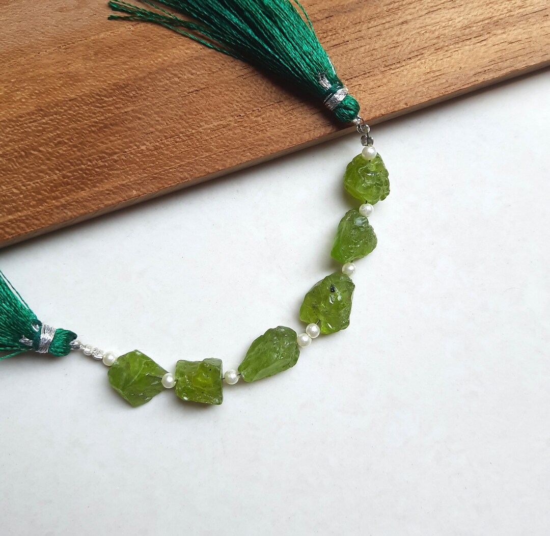 Rare Find Peridot Rough Stone Beads 6pcs Natural Etsy
