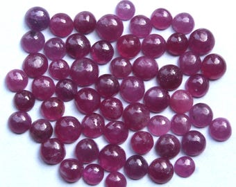 30 Pieces Genuine Ruby Cabochon Stone/Natural Red Ruby Jewelry Stones/3-4.5MM Round Jewerly Making Ruby Gemstone/Ruby Round Cabochon GEMS