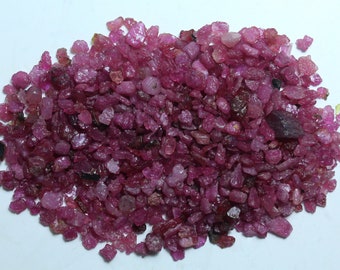 Raw Ruby Rough Gemstone: Natural Crystal Nuggets (2-5mm)