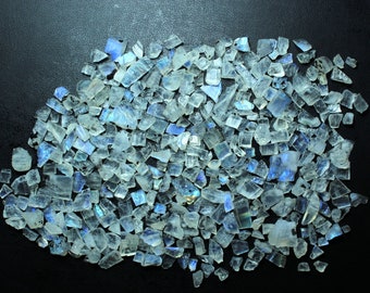 Raw Rainbow Moonstone Crystal: Untreated Gemstone Nuggets (6-8mm)