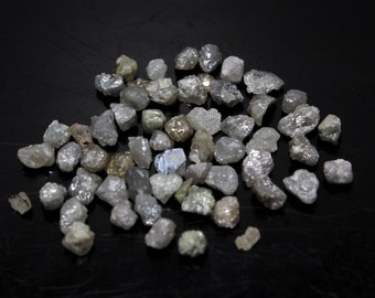 10 PCs Natural White Diamond Rough Stone, Size 2-3mm Specimen Diamond Cheeps, Genuine Loose Diamond Nuggets Stone, Gray Diamond Raw Gemstone