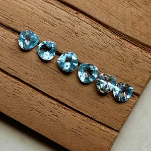 6 pezzi lotto splendida pietra taglio topazio blu/7 mm cuore sfaccettato gioielli pietra preziosa/incredibile topazio svizzero sfaccettato occhio pulito pietra blu prezzo all&#39;ingrosso